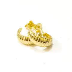 COGGIOLA - Aros Argolla Bote Estriado Enchapada Enchapado Oro 18K