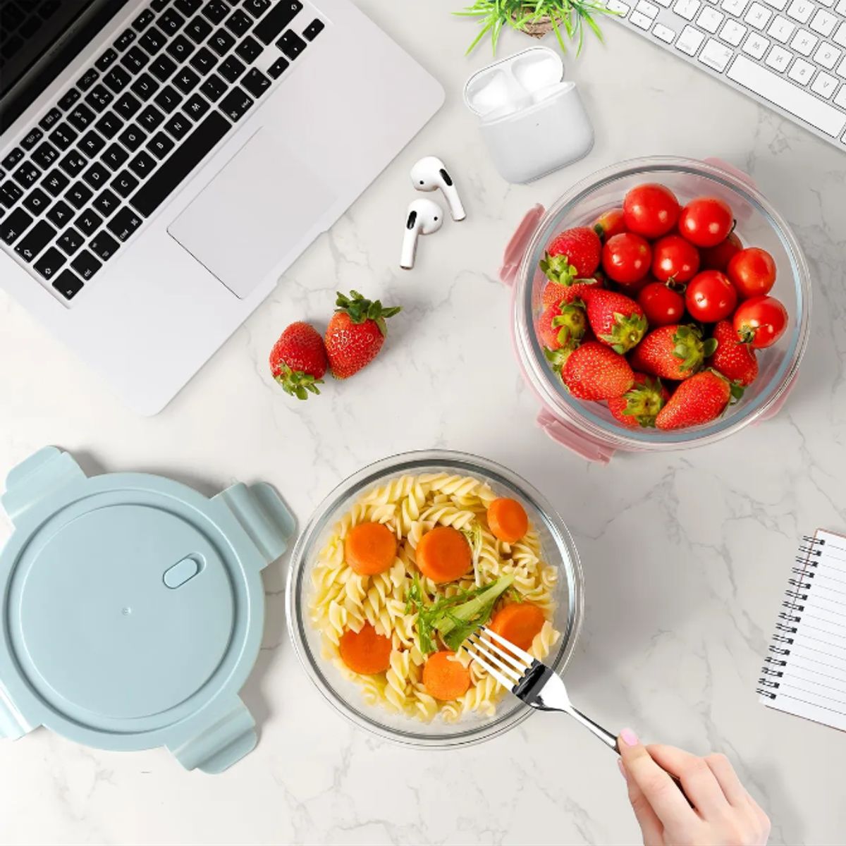 GENERICO - Contenedor Hermetico Vidrio Redondo Surtido 1000 Ml Cocina