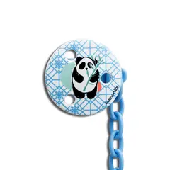 SUAVINEX - CHUPETE ANATOMICO SILICONA 6-18M + BROCHE REDONDO PANDA TRAMA BLANCO
