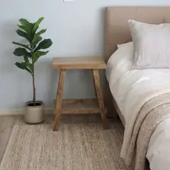 GENERICO - Mesa Lateral Velador de Madera Natural Diseño Versátil y Atempor