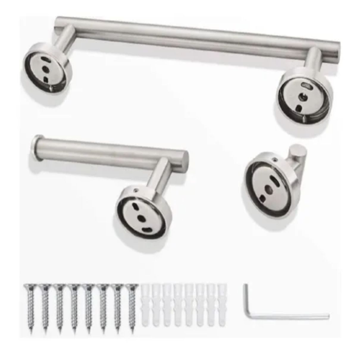 GENERICO - Set De 5 Accesorios De Baño Acero Inoxidable Plata