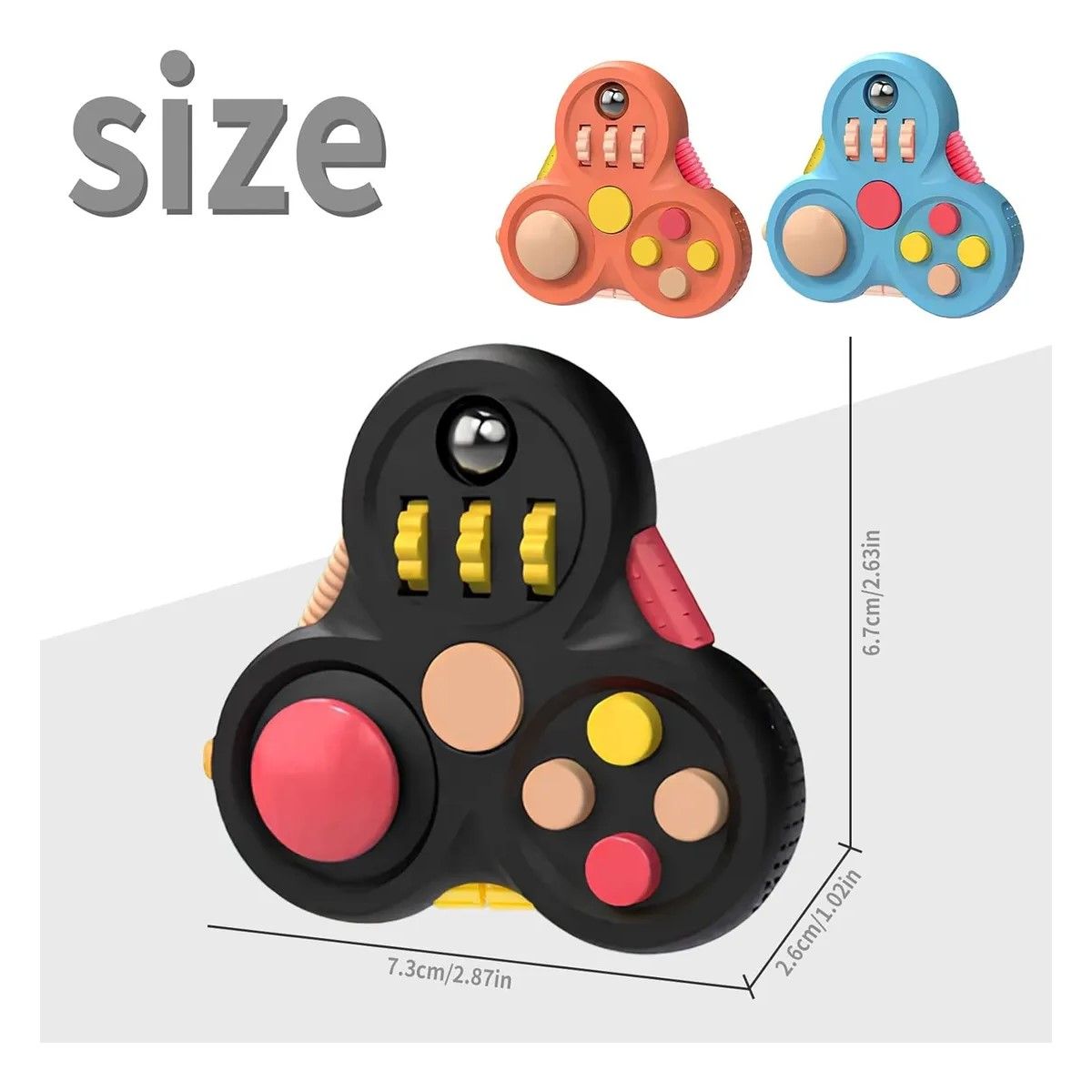 GENERICO - 4pz Fidget Cube Spinner Antiestres Con 12 Funciones, Estress Negro/azul/verde/naranja belug