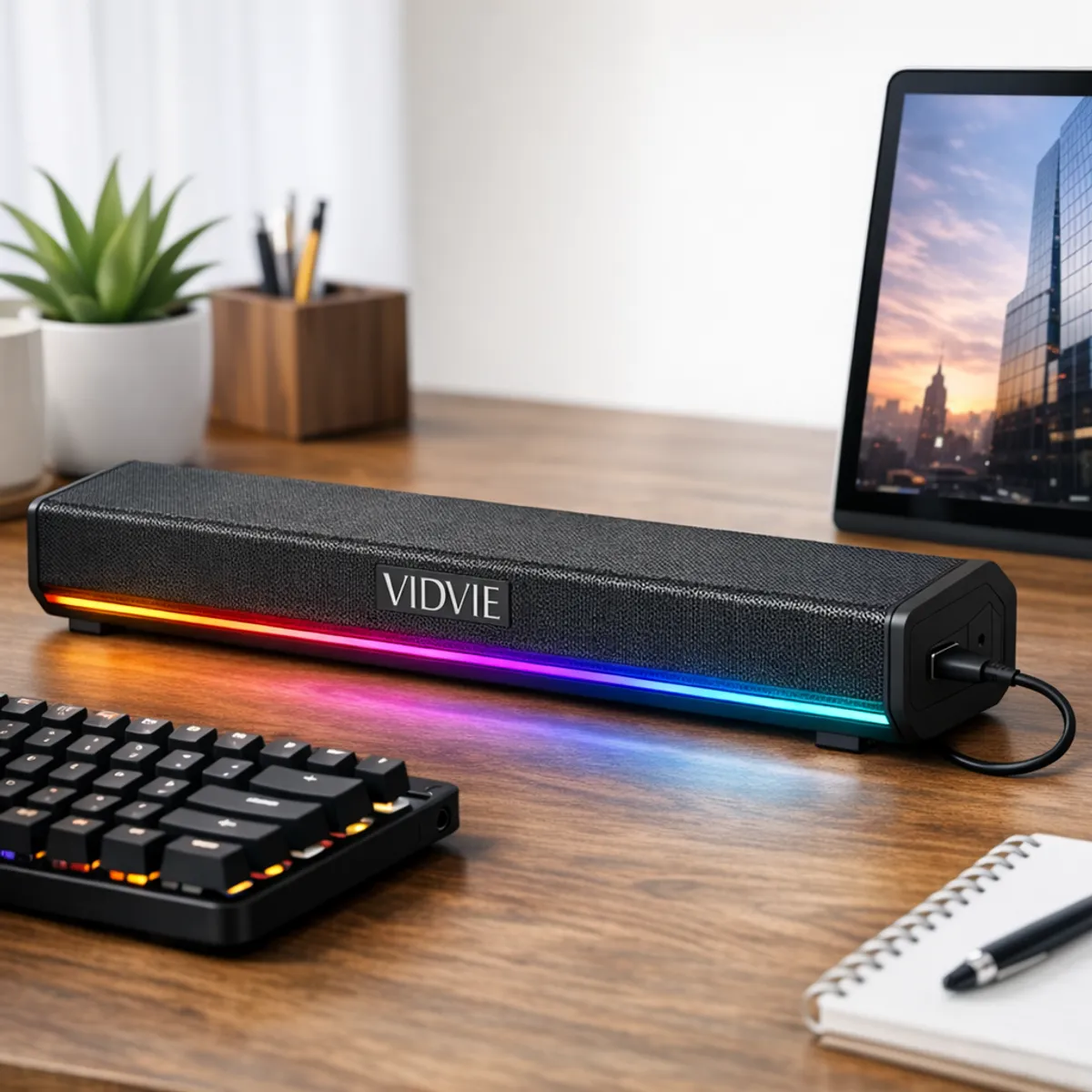 IRM - Pack 2 Barra Sonido Bluetooth 20W RGB VIDVIE Soundbar PC TV Escritorio Inalambrica LED