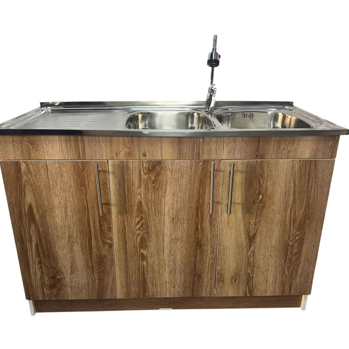 GENERICO - Kit Lavaplatos Con Mueble 120x50 Cafe Mdf Sec. Izquierdo