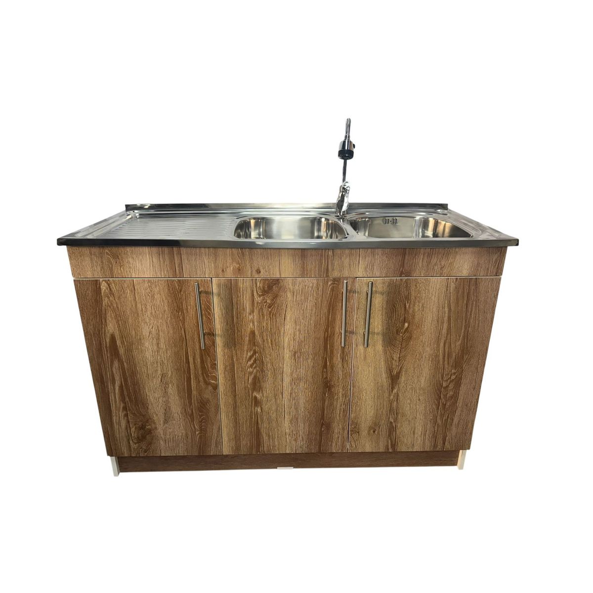 GENERICO - Kit Lavaplatos Con Mueble 120x50 Cafe Mdf Sec. Izquierdo