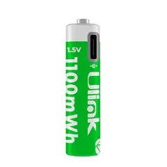 ULINK - Pilas Recargable 2xAAA Carga USB-C de 1100mWh