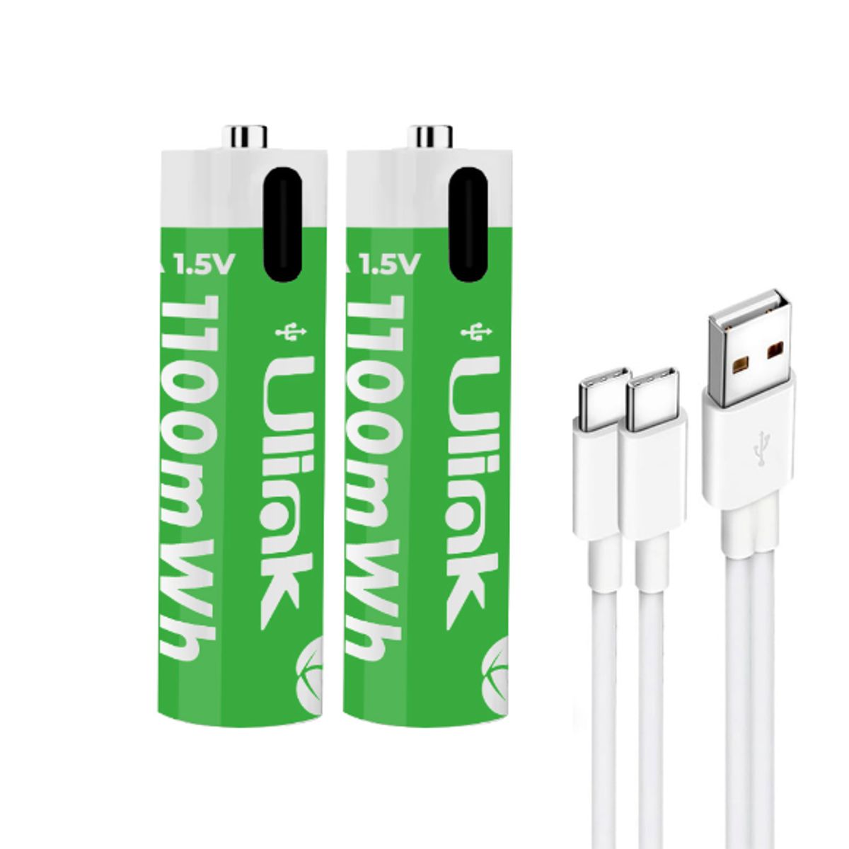 ULINK - Pilas Recargable 2xAAA Carga USB-C de 1100mWh Ulink