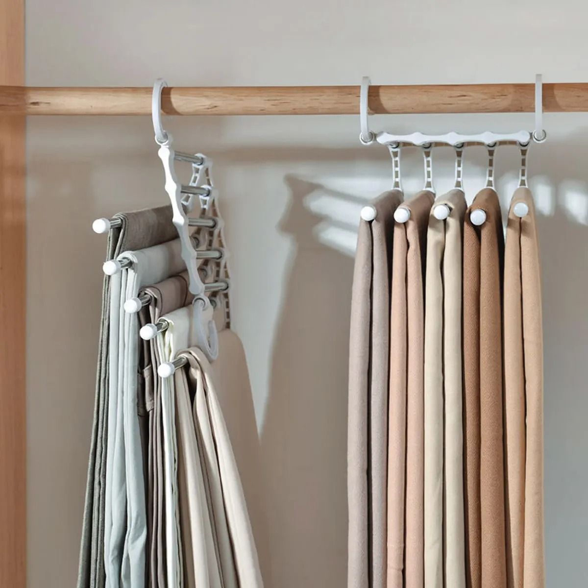 GENERICO - Percha Organizadora De Pantalones 5 En 1 - Acero Inoxidable - Ahorra Espacio En Closet