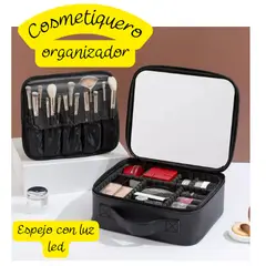 MOVI - Cosmetiquero con espejo luz led y organizador