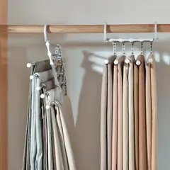 GENERICO - Percha Organizadora De Pantalones 5 En 1 - Acero Inoxidable - Ahorra Espacio En Closet