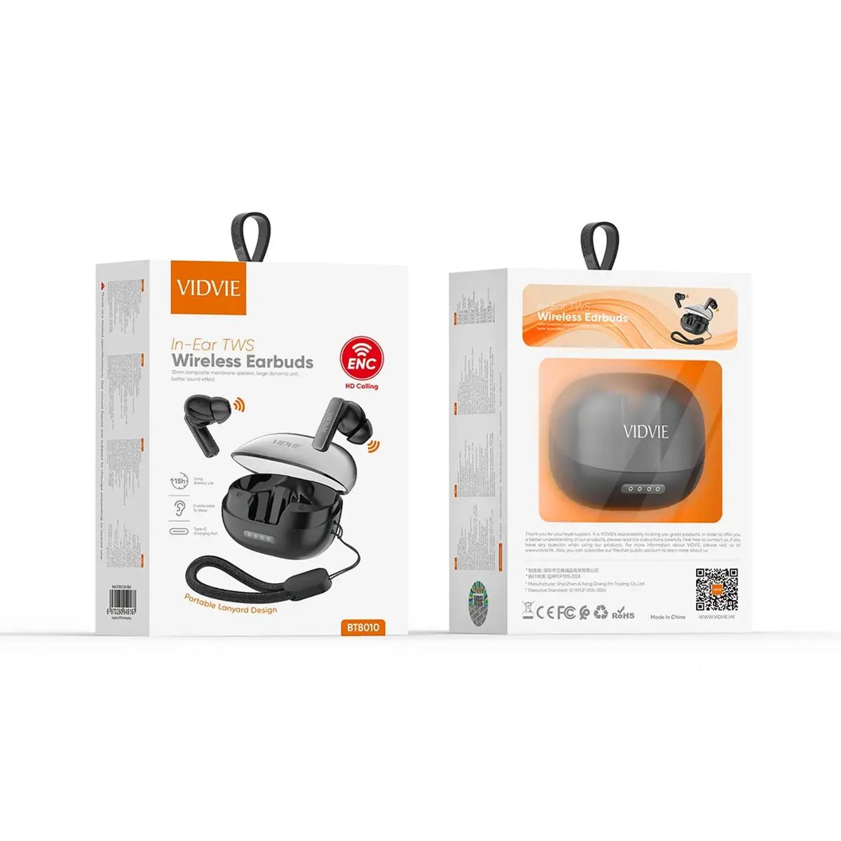 GENERICO - Audifonos Vidvie BT8010 ENC In-Ear TWS Wireless Earbuds Color Negro Cancelación De Ruido