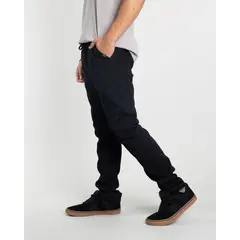 POLEMIC - Jogger franela Juvenil corte Recto Negro