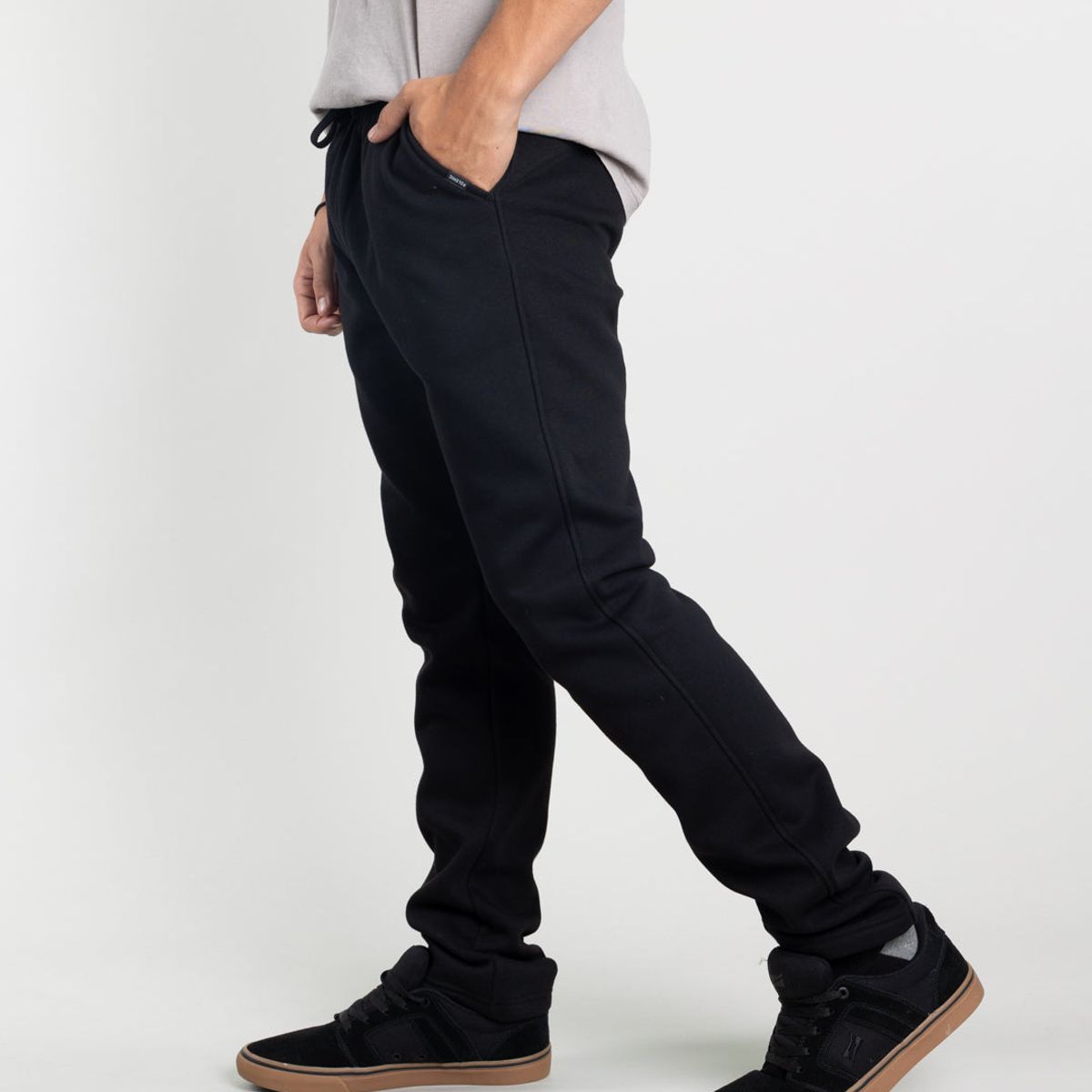 POLEMIC - Jogger franela Juvenil corte Recto Negro Polemic