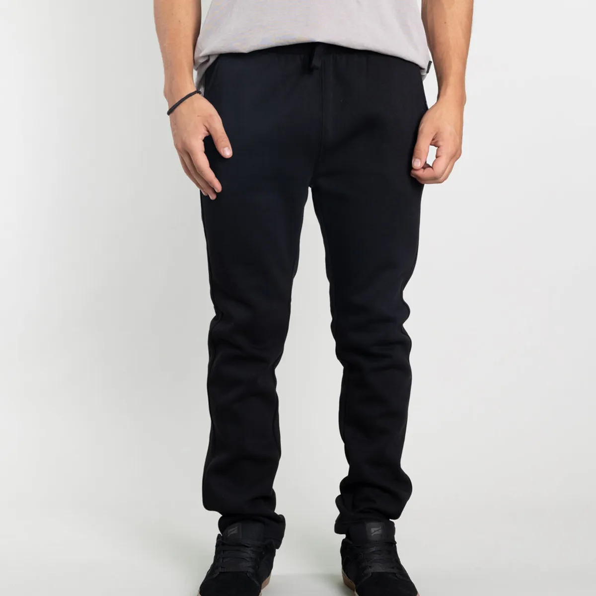 POLEMIC - Jogger franela Juvenil corte Recto Negro Polemic