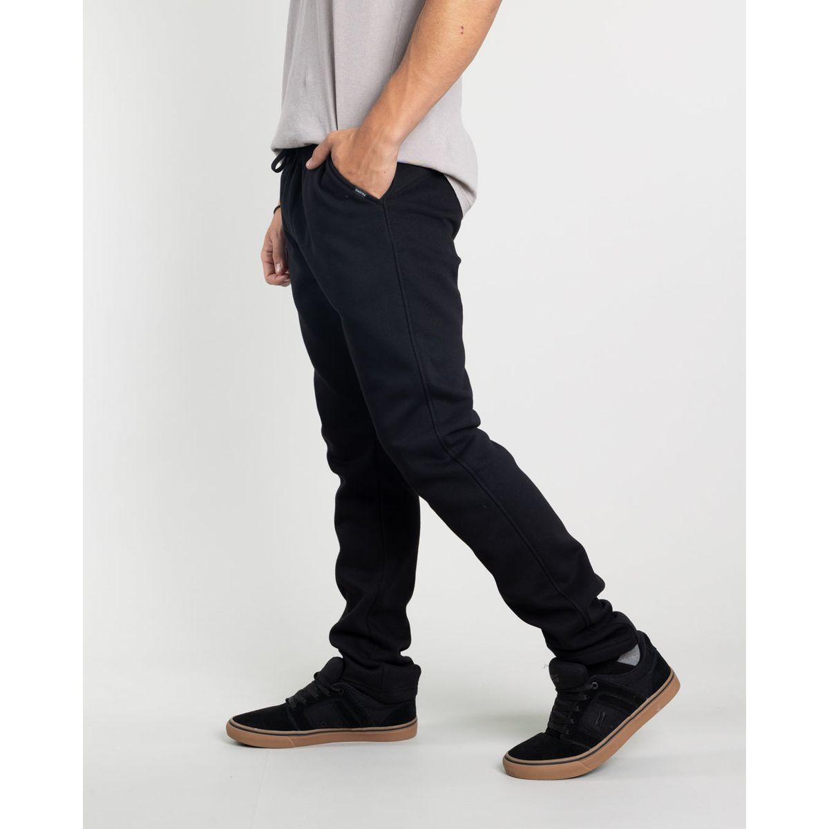POLEMIC - Jogger franela Juvenil corte Recto Negro Polemic