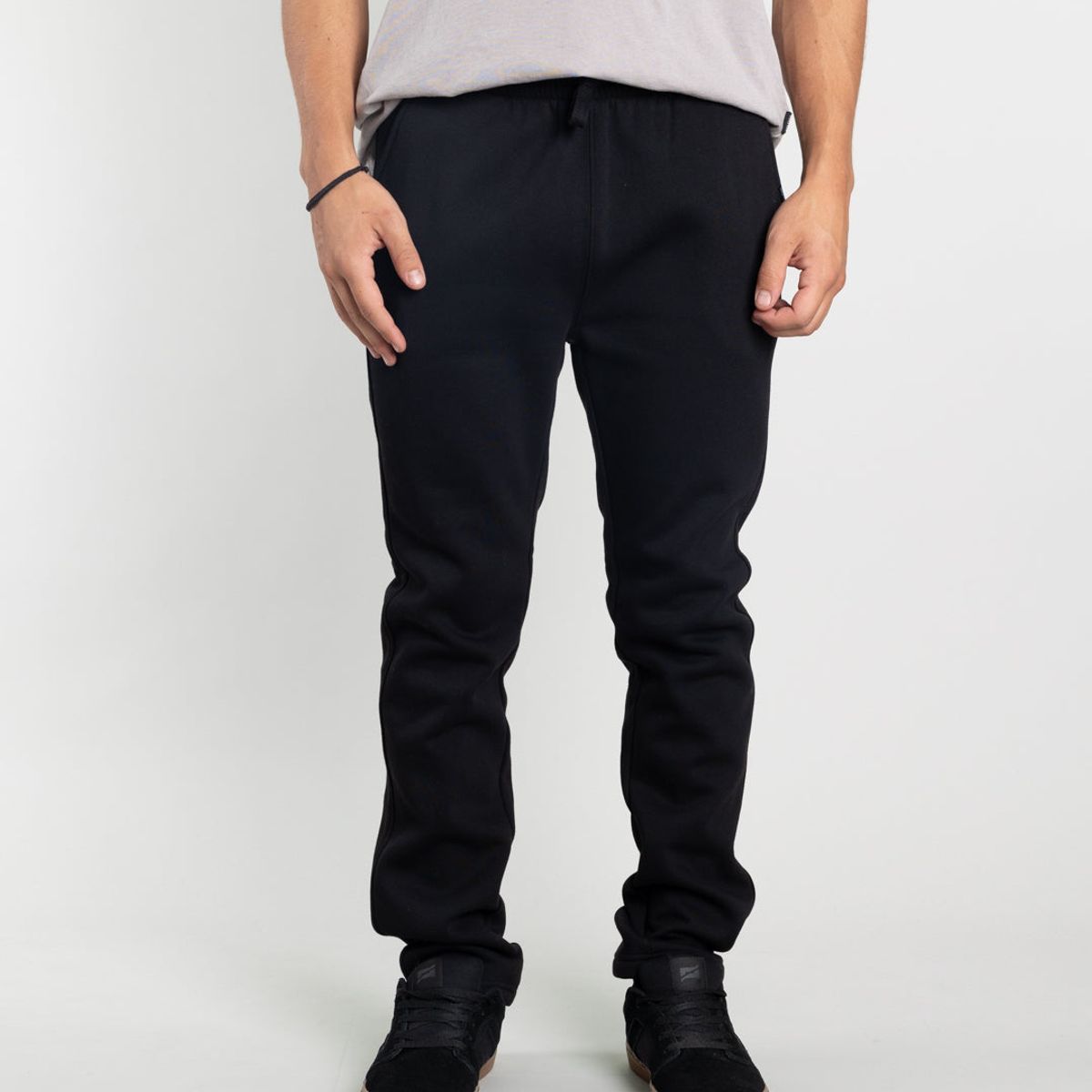 POLEMIC - Jogger franela Juvenil corte Recto Negro Polemic