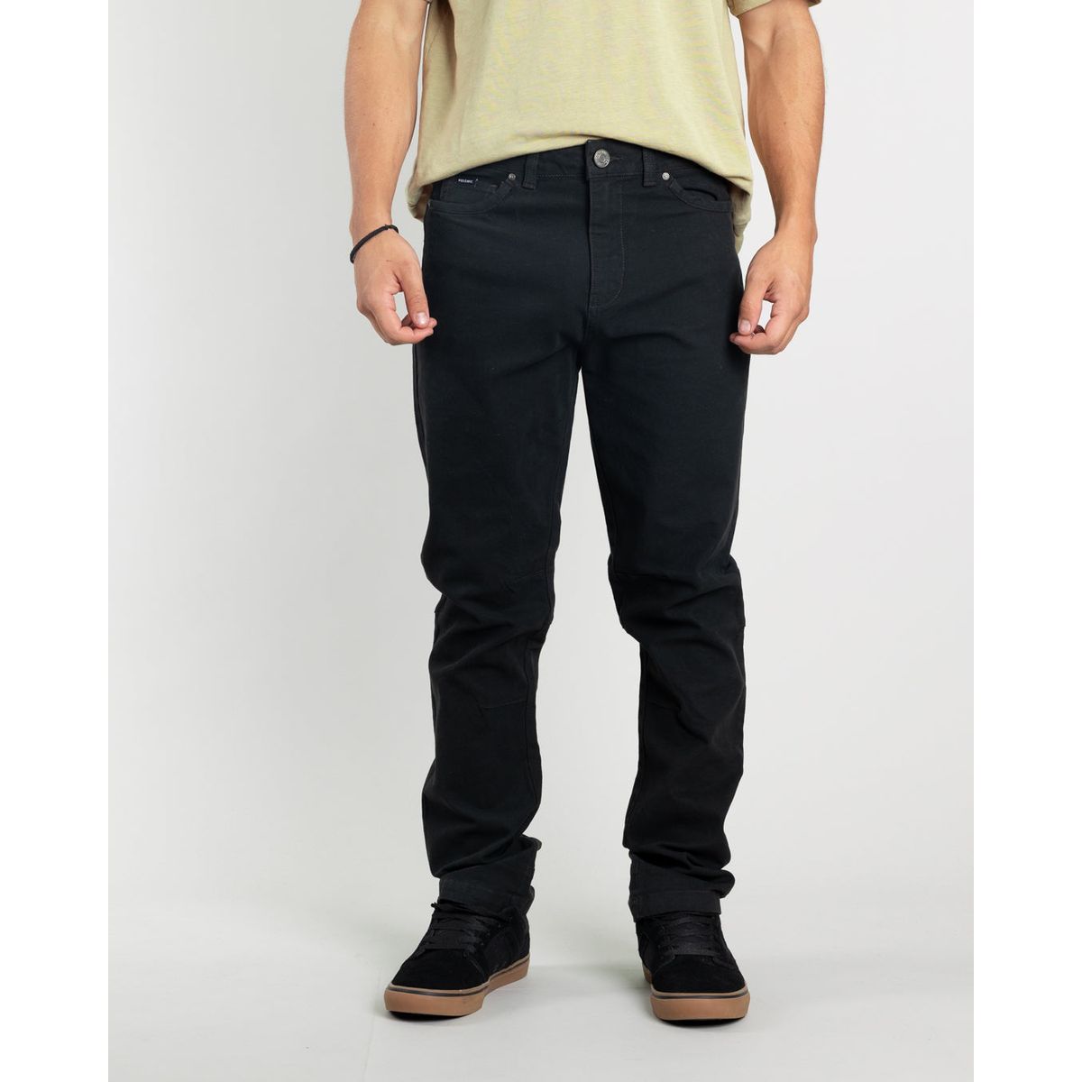 POLEMIC - Pantalon Juvenil Canvas procesado Negro Polemic