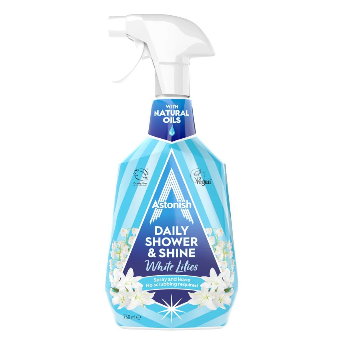 ASTONISH - Limpiador Ducha Brillo Diario Lirios Blanco Astonish 750 ml