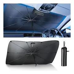 MOVI - Parasol Plegable para Auto Tipo Paraguas con Filtro UV - Protector de Parabrisas