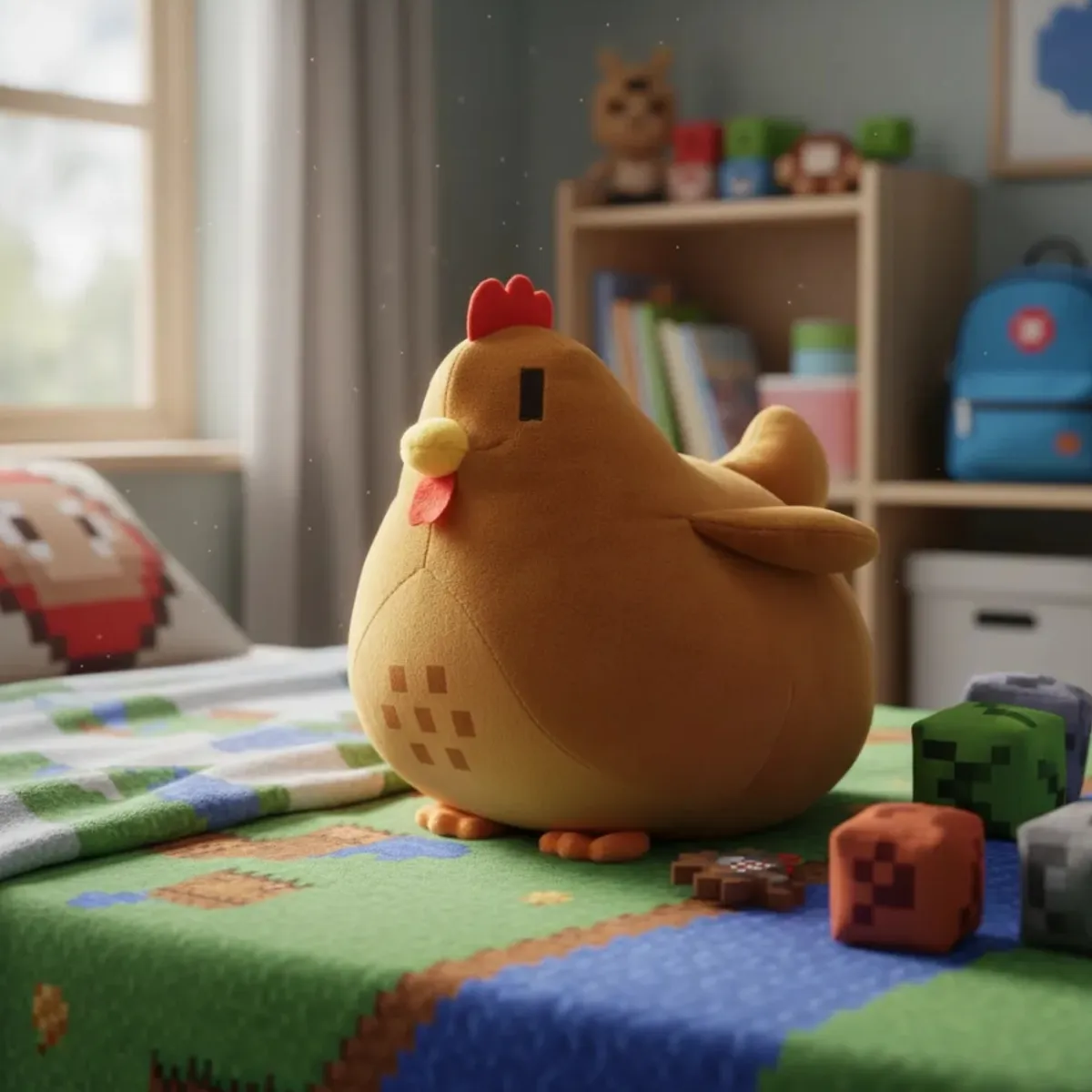 GENERICO - Peluche Pollo Pollito Pixel Juego 20 Cm Tierno
