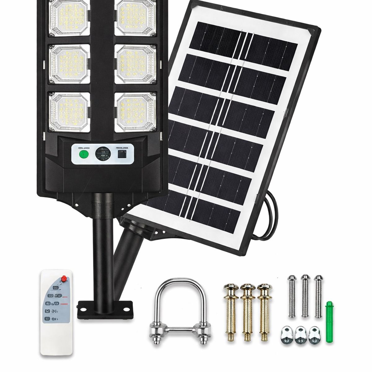 GENERICO - Foco Solar 600w Potente Luz Led Exterior + Soporte Negro Negro Blanco Frío