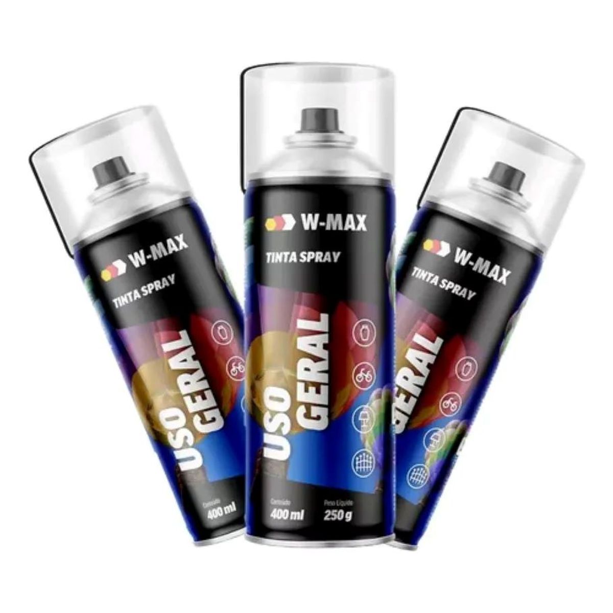METALFER - Pintura En Spray Negro Mate W-max 400ml Uso General