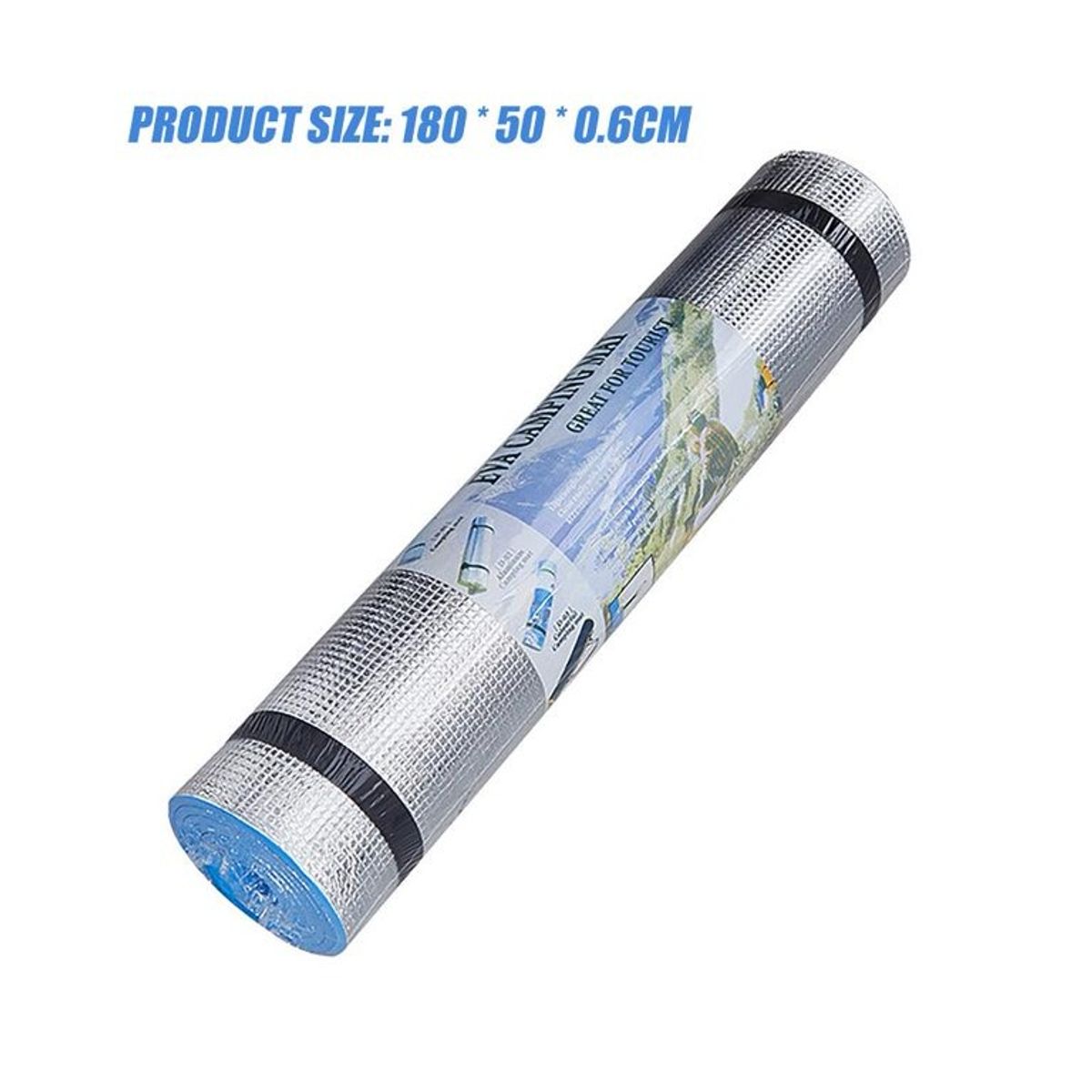 GENERICO - Mat de Camping Aluminizado - Aislante Térmico Ultra Liviano 180x60Cm COLOR AZUL
