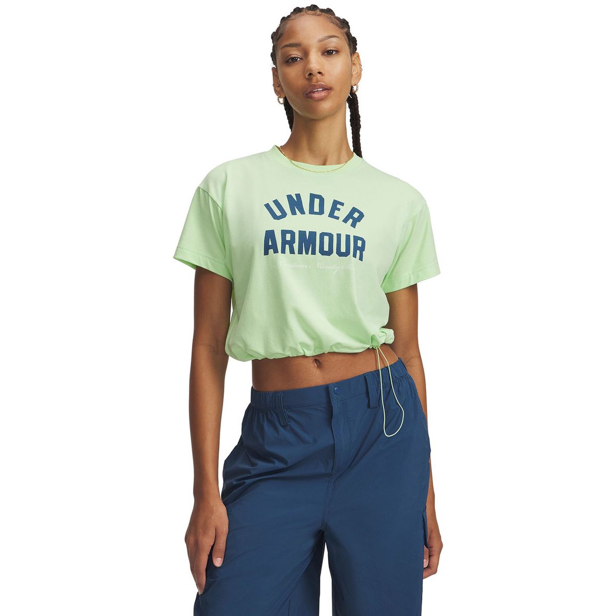 UNDER ARMOUR - Polera M/C Mujer Bungee Hem Verde UNDER ARMOUR