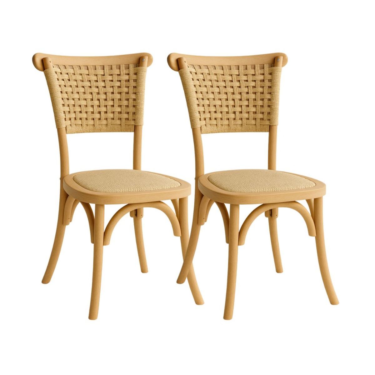 HABITA2 CHILE - Pack 2 Sillas con Madera de Yute Greta Wegner