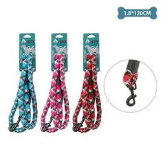 GENERICO - Correa redonda de nylon para mascota 1.8cm x1.2m Color Aleatorio