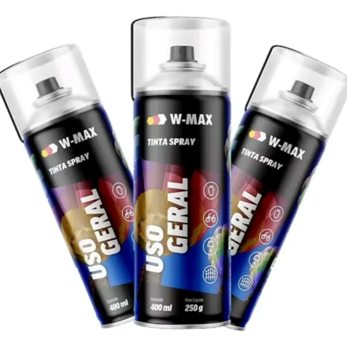 METALFER - Pintura En Spray Negro Brill W-max 400ml Uso General