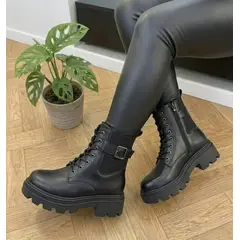 SNOOPY - Botines Mujer color Negro con Plataforma M597