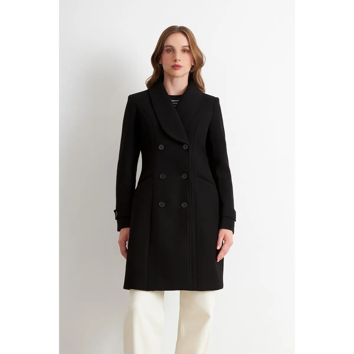 NICOPOLY - Abrigo Solapa Redonda Negro Nicopoly