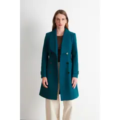 NICOPOLY - Abrigo Solapa Redonda Verde Petróleo