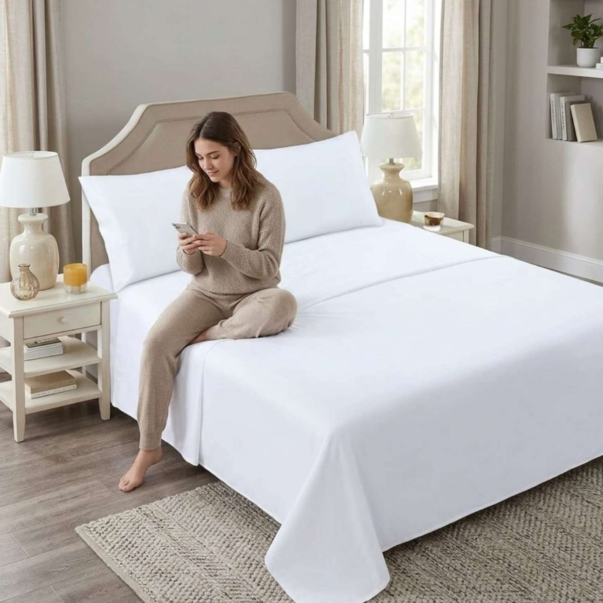 GENERICO - Juego de Sábanas 1,5 plazas Resistencia y Elegancia para tu Descanso Diario