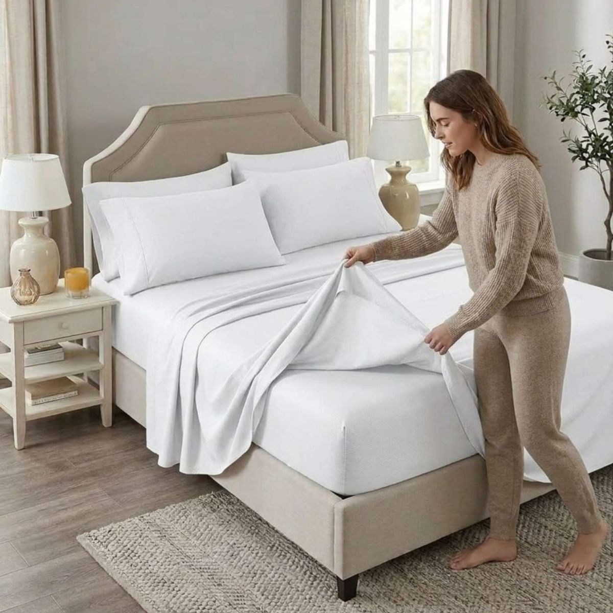 GENERICO - Juego de Sábanas 1,5 plazas Resistencia y Elegancia para tu Descanso Diario