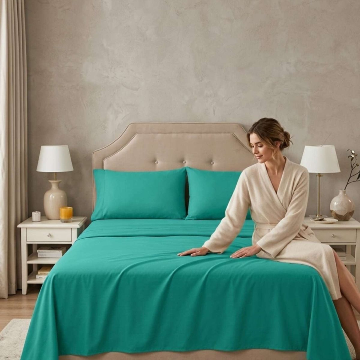 GENERICO - Juego de Sábanas 1,5 plazas Resistencia y Elegancia para tu Descanso Diario
