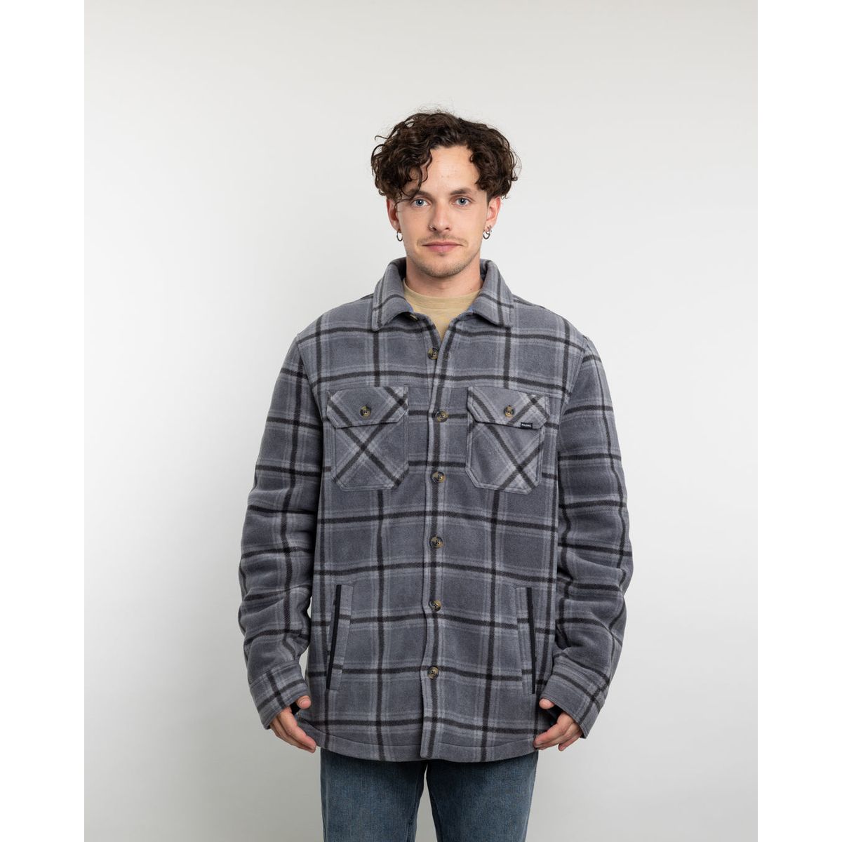 POLEMIC - Chaqueta Campera hombre forrada en Micropolar Leñadora sin gorro Polemic