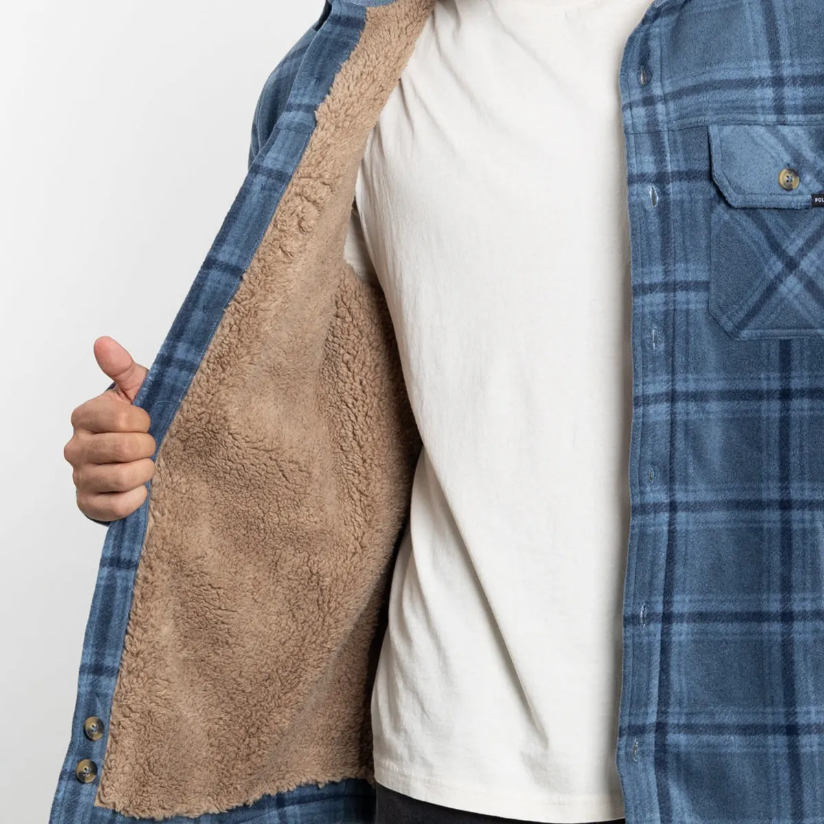 POLEMIC - Chaqueta Campera hombre forrada en Micropolar Leñadora sin gorro Polemic
