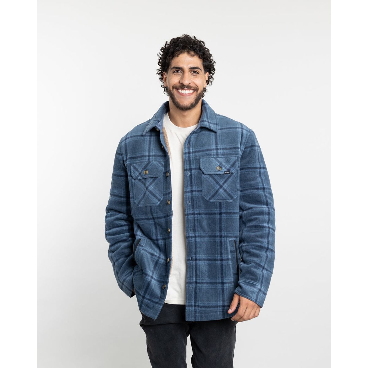 POLEMIC - Chaqueta Campera hombre forrada en Micropolar Leñadora sin gorro Polemic
