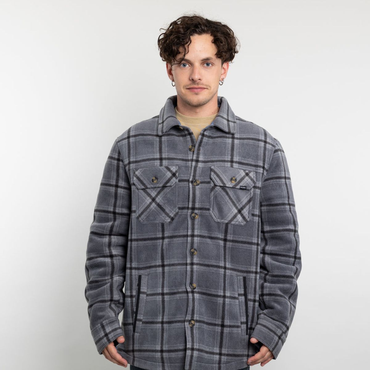 POLEMIC - Chaqueta Campera hombre forrada en Micropolar Leñadora sin gorro Polemic