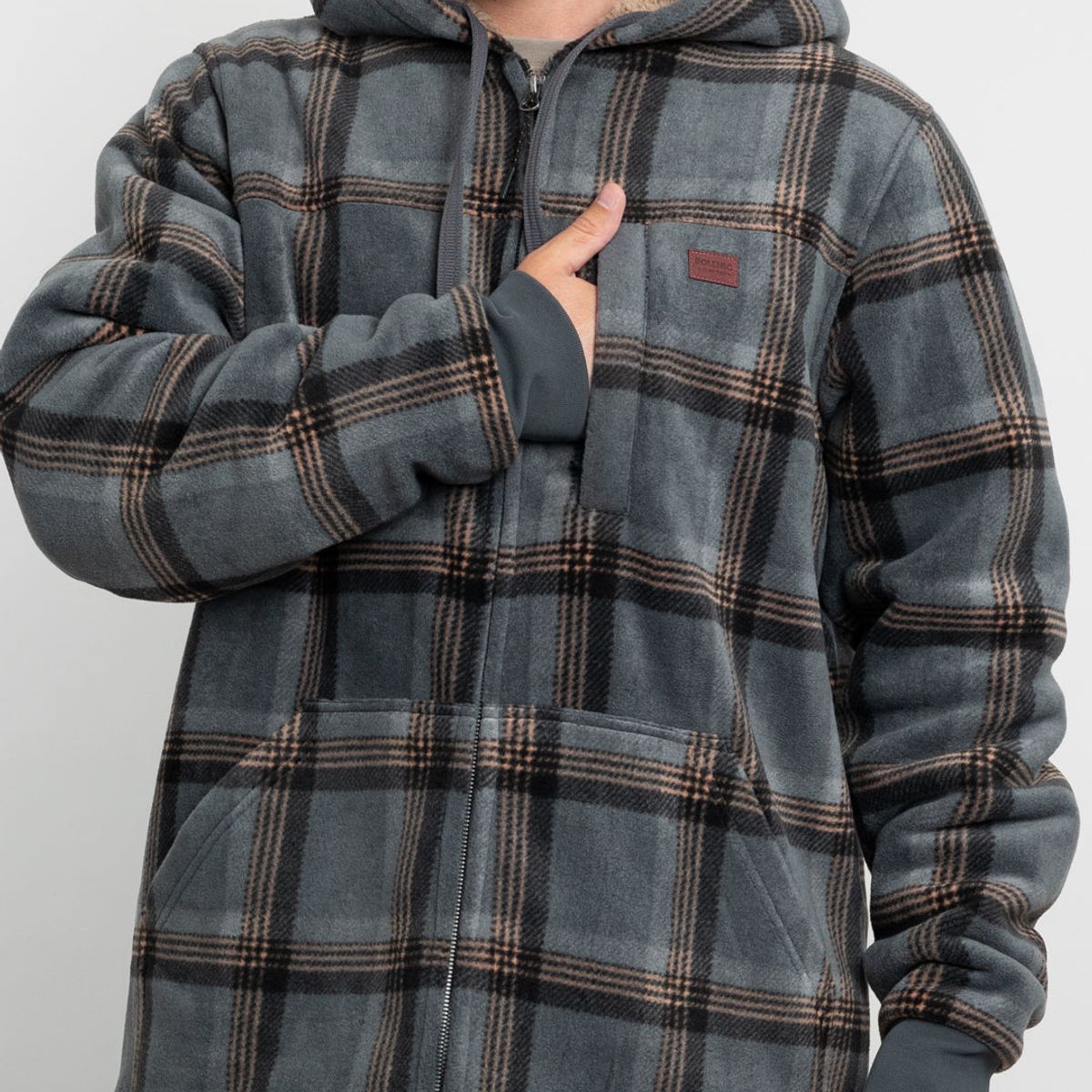 POLEMIC - Chaqueta Campera hombre forrada en Sherpa Leñadora con gorro Polemic