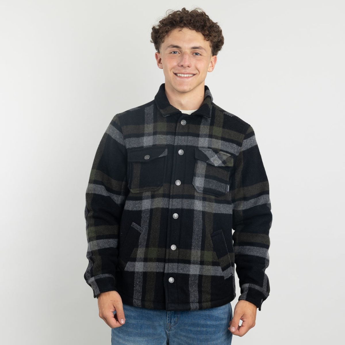 POLEMIC - Chaqueta Campera juvenil forrada en Sherpa Leñadora sin gorro Polemic