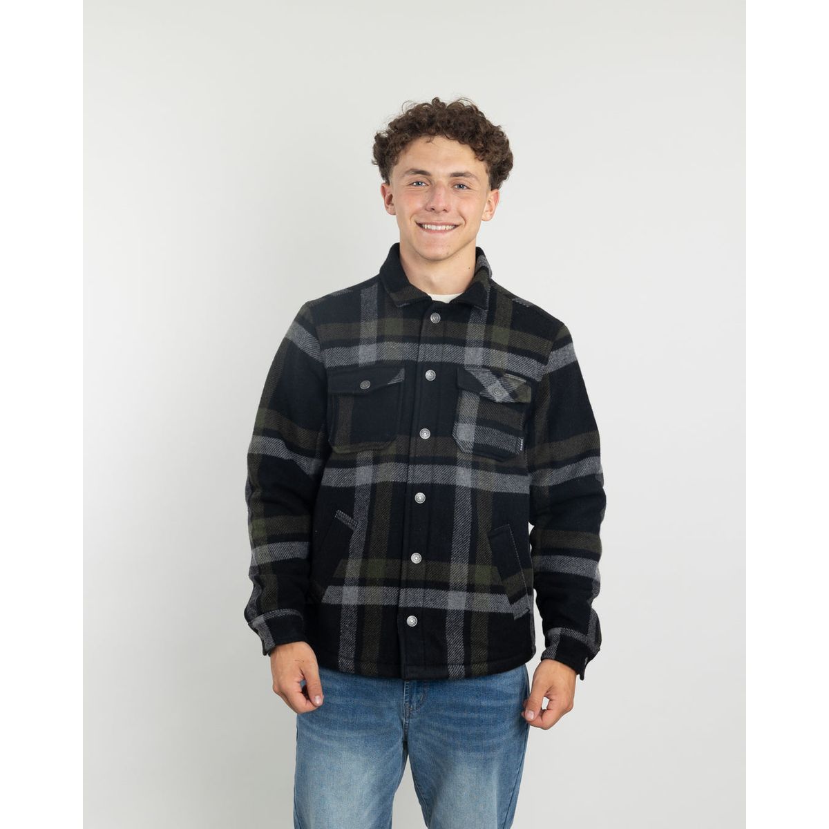POLEMIC - Chaqueta Campera juvenil forrada en Sherpa Leñadora sin gorro Polemic