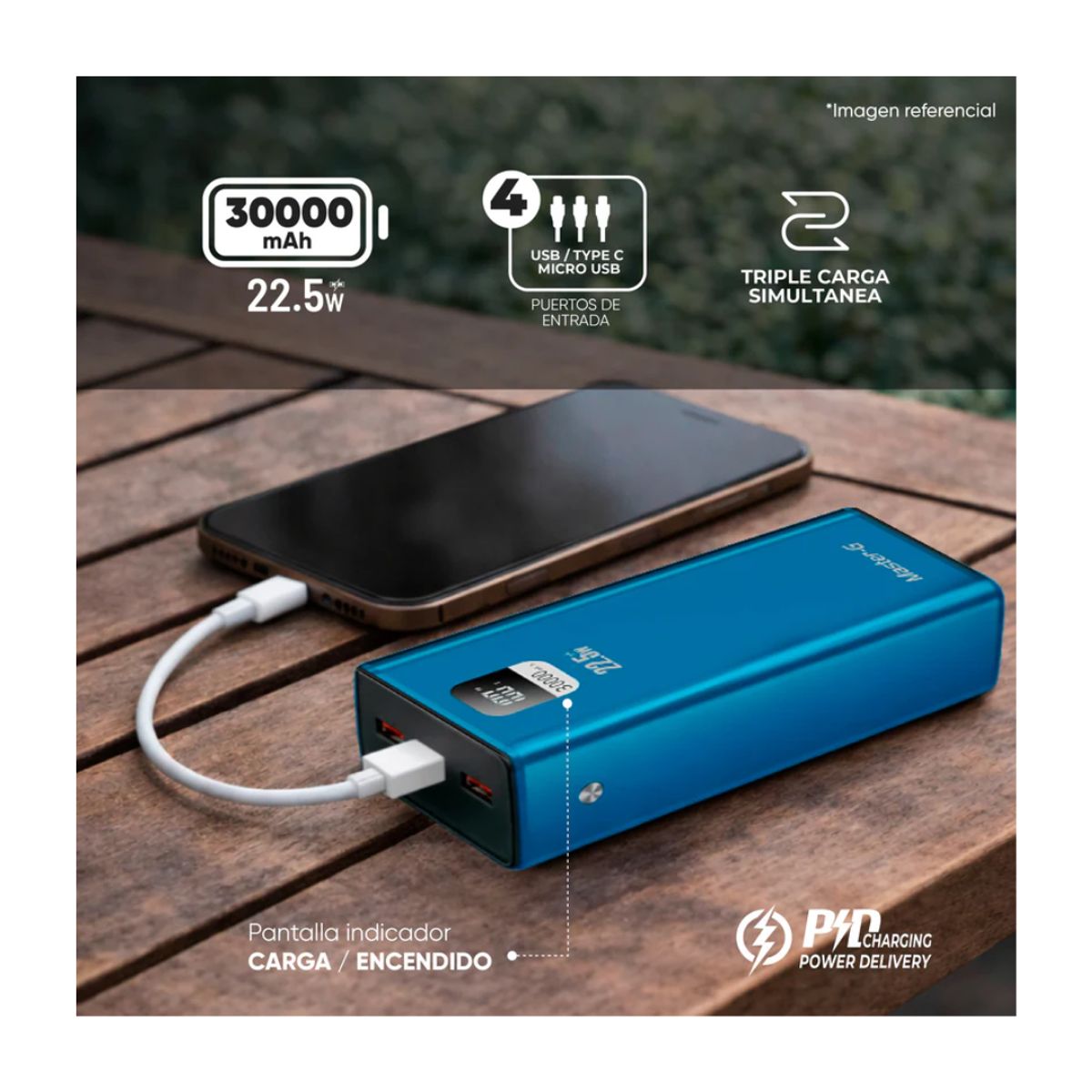 MASTER G - Master-G - Batería Externa Power Bank 30000 - UCP30LPD