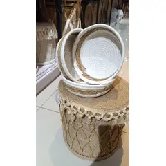 GENERICO - Cesta Multiuso Tejida Estilo Chic Con Cuerda De Algodón