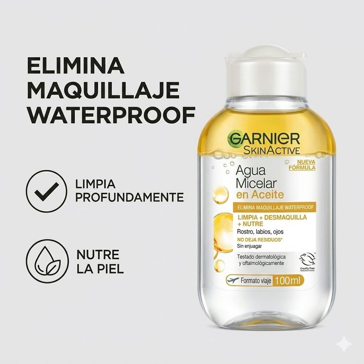 GARNIER - Agua Micelar En Aceite Garnier Desmaquilla Waterproof 100ml