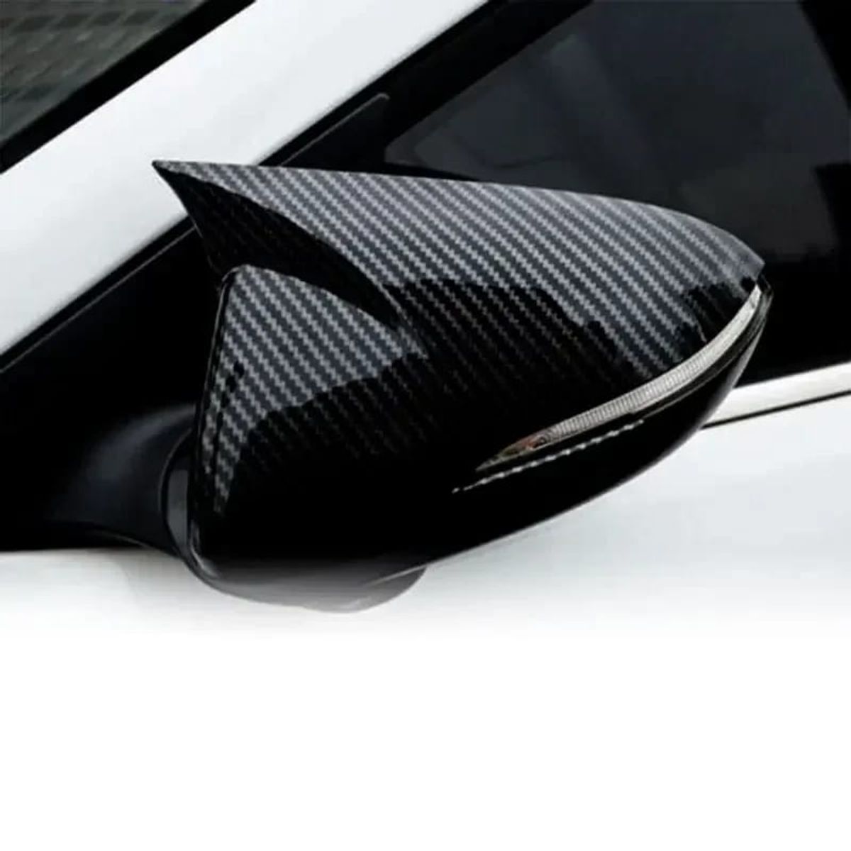 GENERICO - Tapas Espejos Carbono Hyundai Elantra 2017-18 / Accent 2018-23  I30 2017 a 2023 con luz  Intermitente