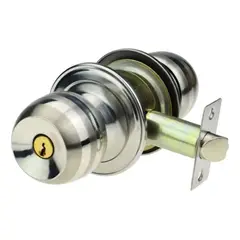 METALFER - Cerradura De Pomo Cromado Blister Para Puertas