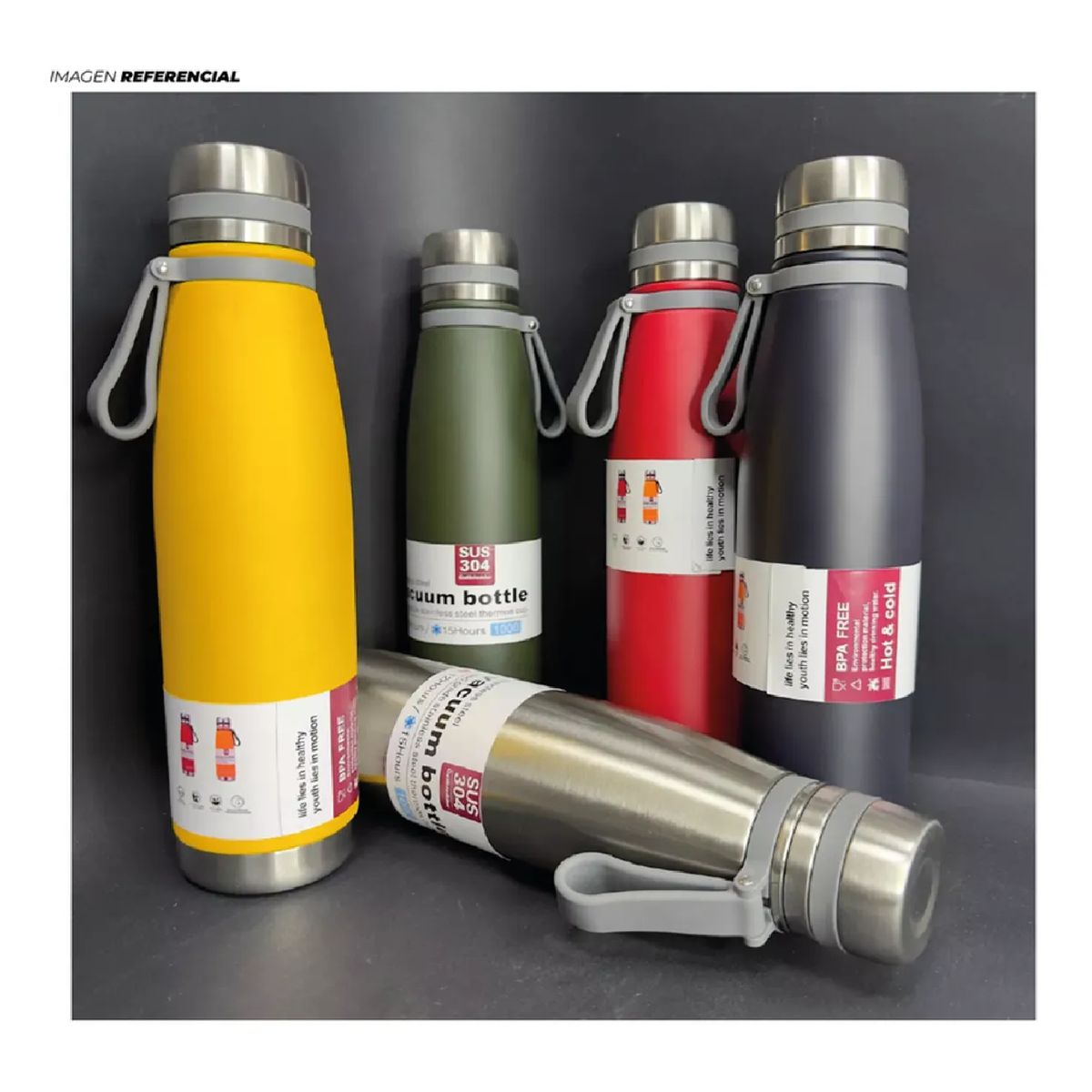 GENERICO - Termo Estilo Botella de 1000 ML de Acero Inoxidable